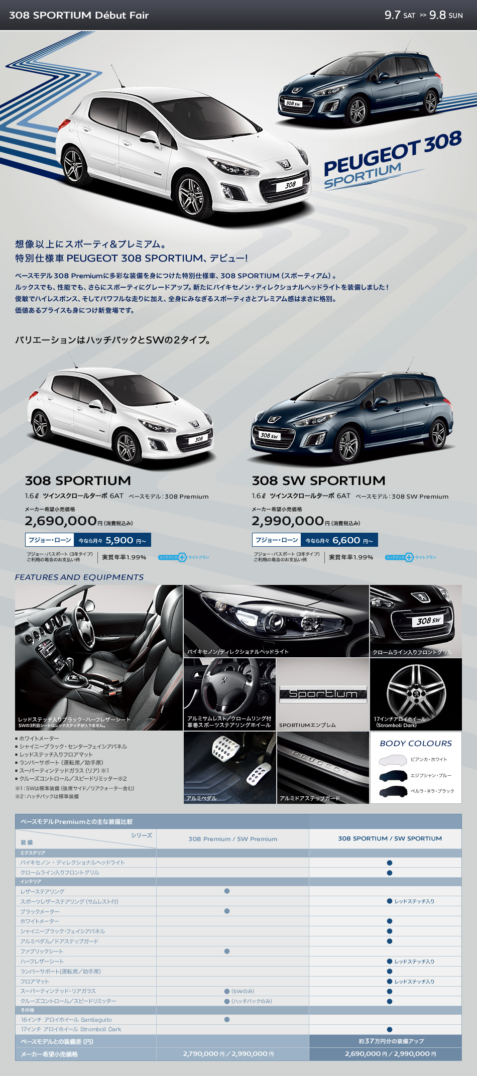 PEUGEOT 308 SPORTIUM Debut Fair_セクション1