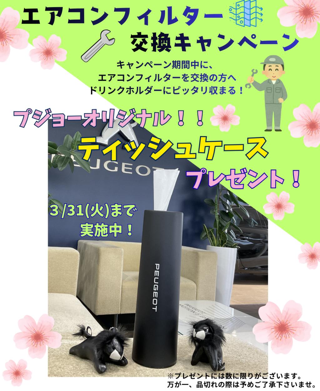 🦁 エアコンフィルターキャンペーン3/31㈫まで実施中！